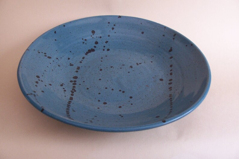 Serving or fruit bowl. With turquoise glaze and iron oxide decoration. image 3