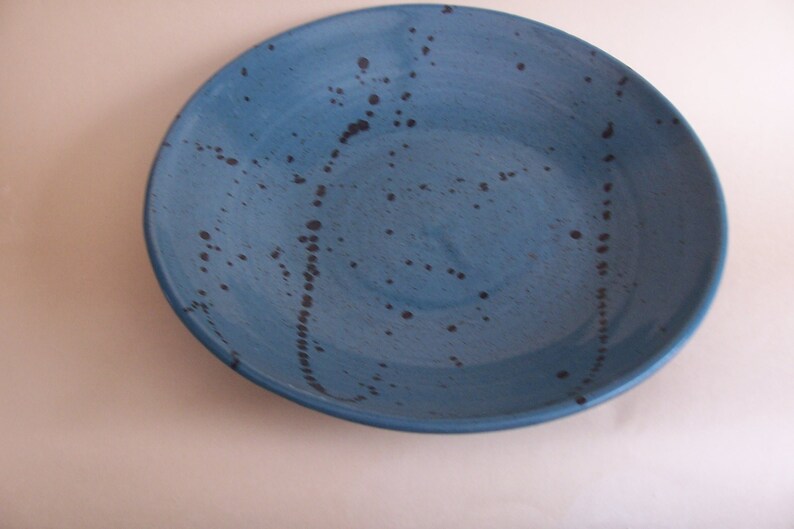 Serving or fruit bowl. With turquoise glaze and iron oxide decoration. image 4