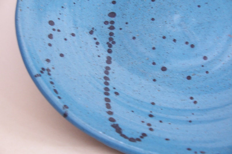 Serving or fruit bowl. With turquoise glaze and iron oxide decoration. image 6