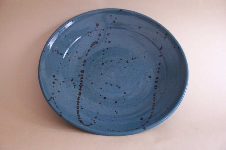 Serving or fruit bowl. With turquoise glaze and iron oxide decoration. image 5