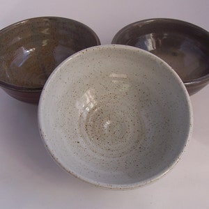 Breakfast bowl. With speckled white glaze. Ceramics stoneware pottery image 5