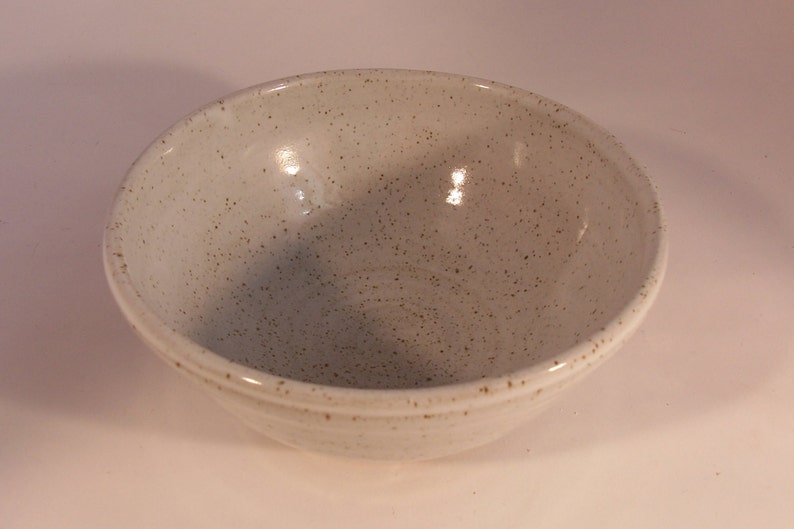 Breakfast bowl. With speckled white glaze. Ceramics stoneware pottery image 2