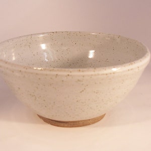 Breakfast bowl. With speckled white glaze. Ceramics stoneware pottery image 1