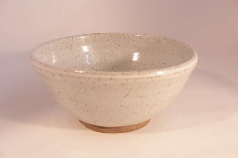 Breakfast bowl. With speckled white glaze. Ceramics stoneware pottery image 1