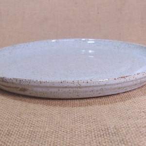 Made to order set of 4 large dinner plates. Glazed in Speckled white. image 3