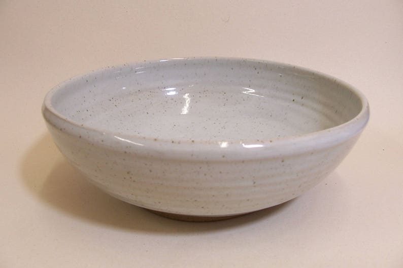 Ramen or Noodle bowl. Glazed in speckled white. image 1