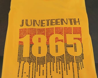 Juneteenth T-Shirt: 1865 Black, Red & Green Bling