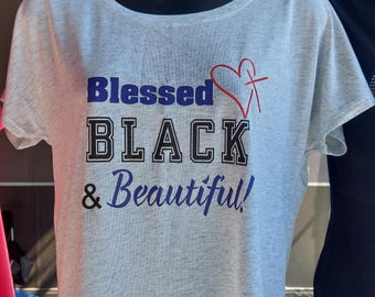 Blessed Black Dolman Shirt, Flowy Top
