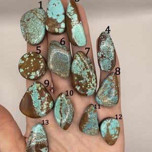 Naturlig turkos cabochon – Välj din sten, Blågrön turkos ädelsten, Högkvalitativ cabochon för smyckestillverkning, Hantverksturkos