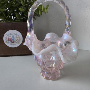 Fenton Pink Basket - Etsy