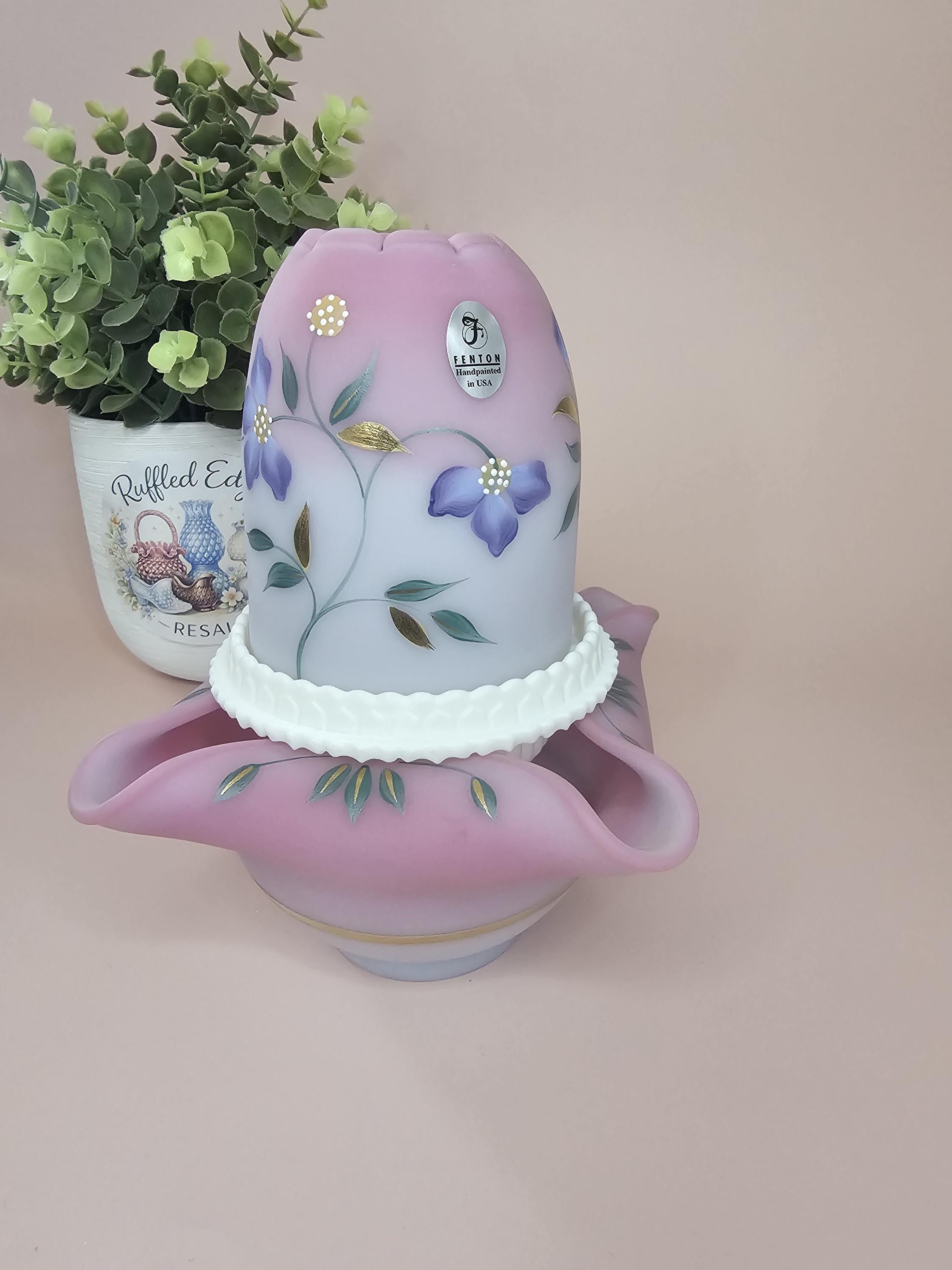 ☆美 フェントン ベイビーブルー オーバーレイシェードランプ Fenton Blue Lamp - Etsy