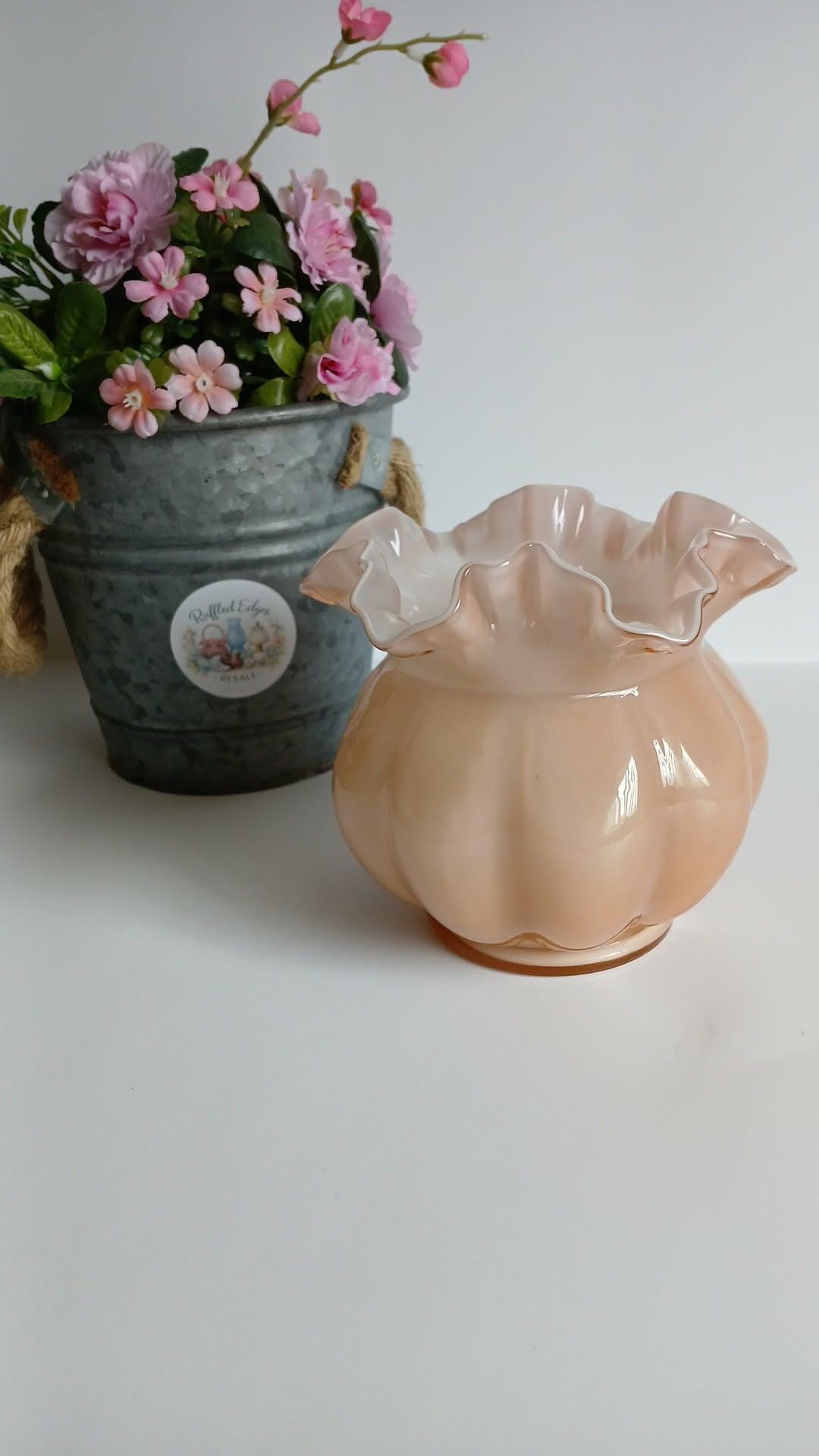 Fenton Pink Vase - Etsy