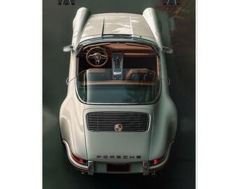 Lámina de coche deportivo, póster vintage de Porsche Y-261