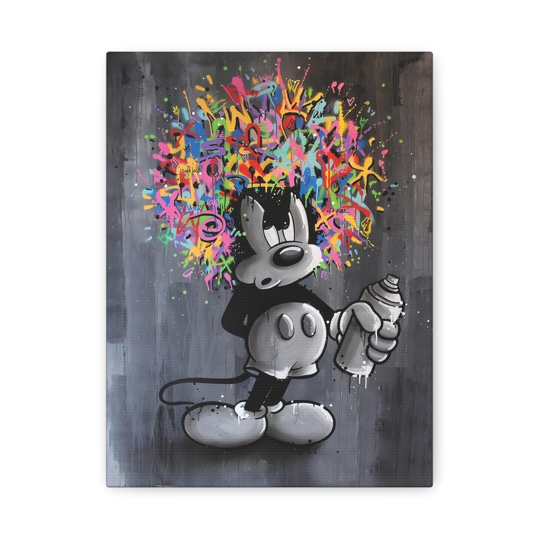 Mickey Mouse Abstract Pop Art, Luxury Painting Fashion Prints Canvas ...