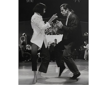 Pulp Fiction / La escena del baile Twist en 'Pulp Fiction' con Uma Thurman y John Travolta / 1994 / Póster de alta calidad HFR-23