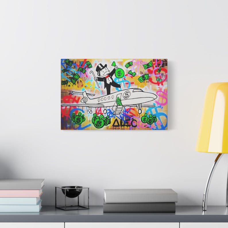 Alec Monopoly Pop Art Canvas Modern Street Art Canvas Ready to Hang 1. ...