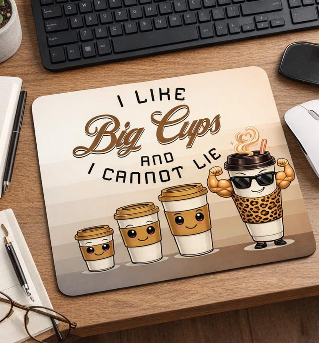 Funny Coffee Mouse Pad | Cute Office Desk Mat | Small Mousepad | Coffee ...