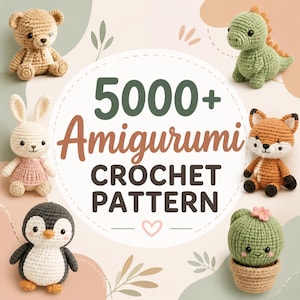 Bundel met meer dan 5000 amigurumi haakpatronen | Schattige gehaakte dieren, poppen en knuffels (PDF-patronen) | Eenvoudige haakideeën voor beginners | Digitale download