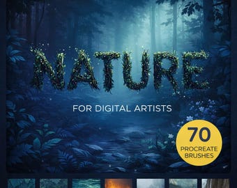 70-Nature Procreate Brush Bundle Botanical, Leaves, Grass & Tree Brushes for Digital Artists, Digital Download