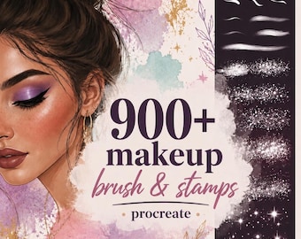 Más de 900 pinceles y sellos de maquillaje para Procreate / Herramientas digitales para retratos de belleza (descarga digital)