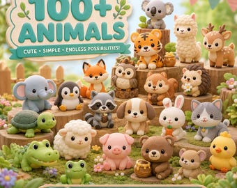 100+ Mini Animals Bundle | Kawaii 3D Printable Animal Figures | Cute Toy Models for 3D Printing | Instant Download