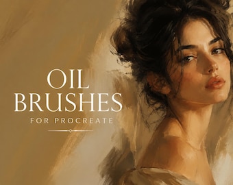 Procreate Oil Paint Brushes, Realistic Textures, Abstract Styles (Digital Download)