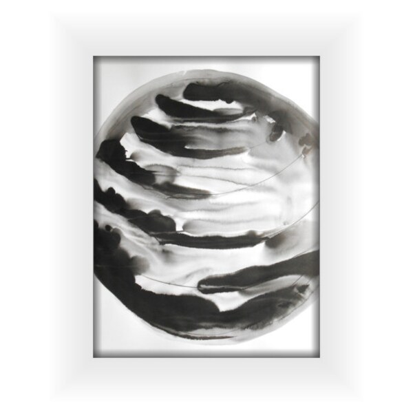 A1 Large Contemporary Modern Abstract Black & White Ink Wash Painting 23.4x33.1 " Jupiter 506"