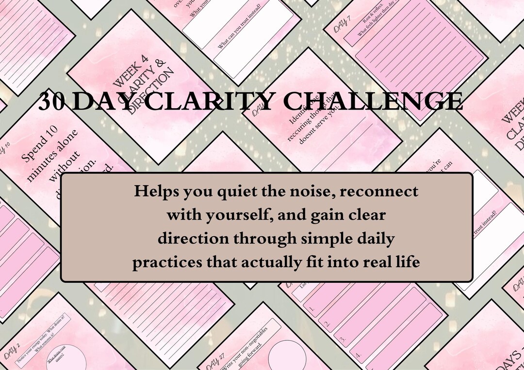 30 Day Clarity Challenge | Guided Journal |goal Setting (PDF File) - Etsy