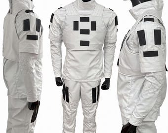 White Flight Suit – Customized 3-Piece Cosplay Set (Shirt, Pants & Flak Vest) – Soft Parts Costume