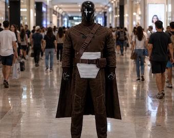 Handmade Bounty Hunter Flight Suit: Leather Accessories Cosplay Costume