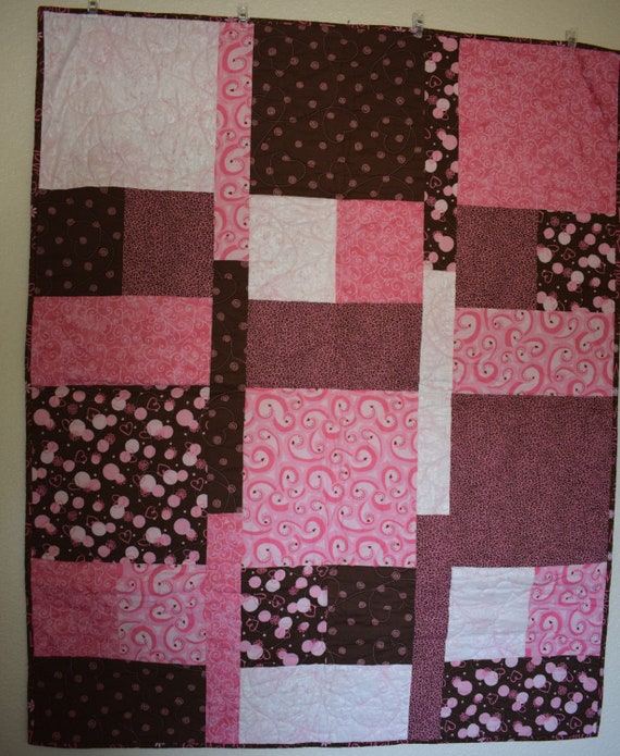 Pink And Brown Toddler Quilt