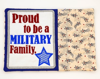 Proud to be a Military Family - Blue Star - Mug Rug