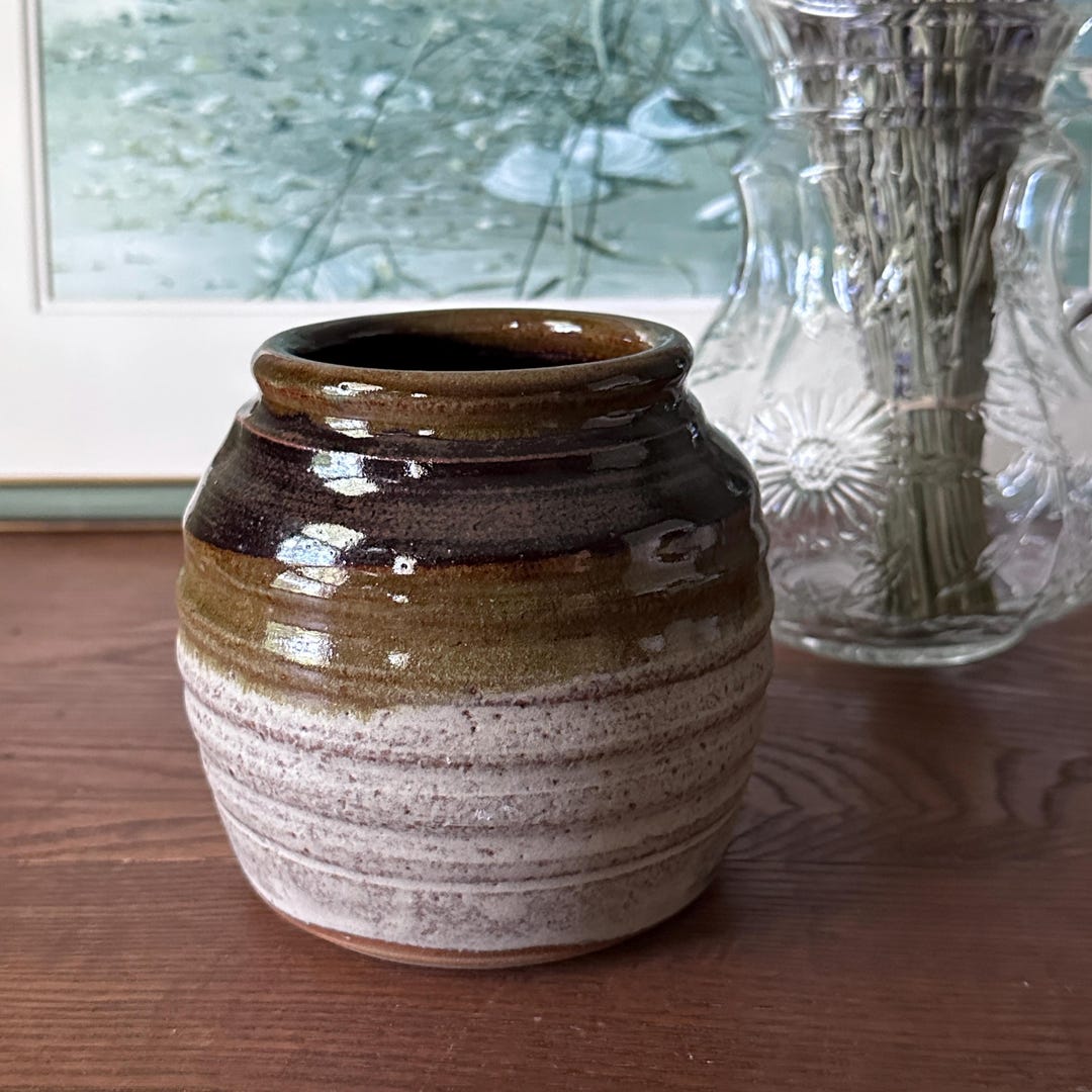 Signed Reno Studio Pottery Vase, Hand Thrown Stoneware Vessel, Earth ...