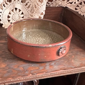 Hand-made Ceramic Bowl: Rustic Red Clay Speckled Glaze Bowl