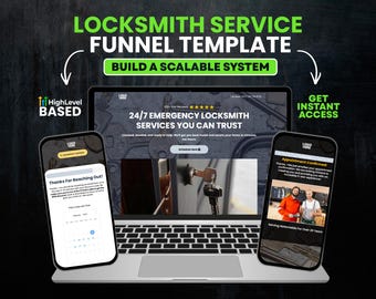Modèle d'entonnoir de conversion pour serrurerie GoHighLevel, entonnoir de conversion pour les clics, modèle d'entonnoir de conversion pour les ventes GoHighLevel, site Web minimaliste sur les revenus passifs