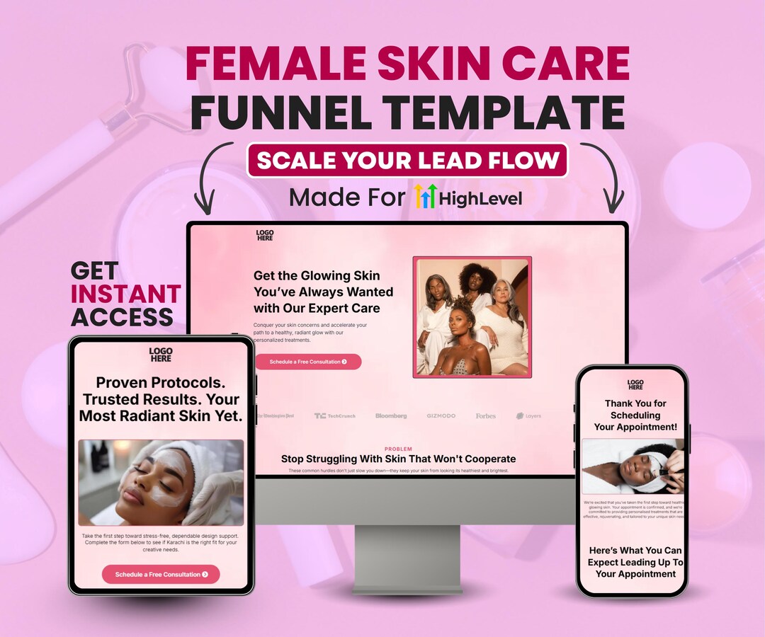 Gohighlevel Skincare Funnel Template | Beauty Lead Generation Funnel ...