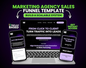 Entonnoir de vente pour agence, modèle de génération de leads marketing, entonnoir pour agence GoHighLevel, entonnoir pour consultant haut de gamme, système d'acquisition de clients.