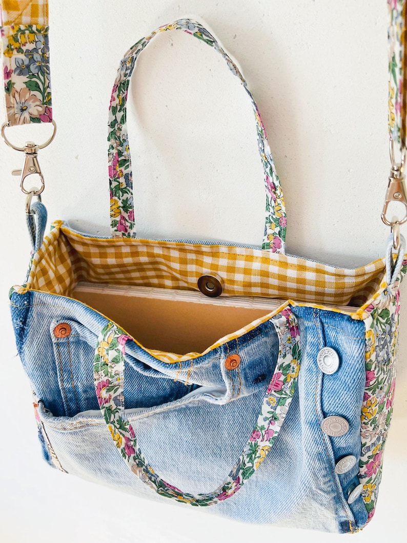 Denim Shoulder Bag PDF Sewing Pattern: Upcycled Jeans Purse Tutorial - Etsy