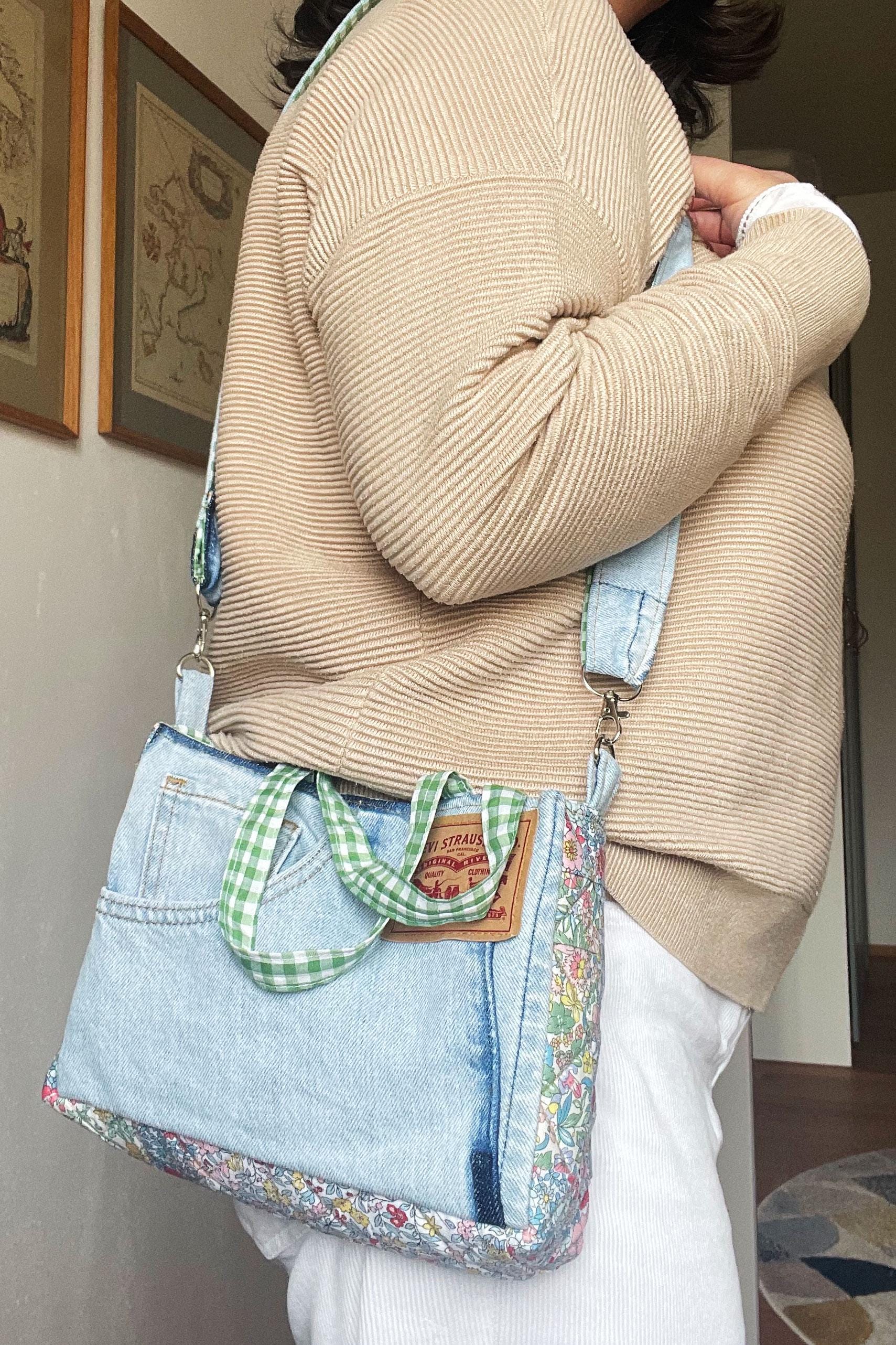 Denim Shoulder Bag PDF Sewing Pattern: Upcycled Jeans Purse Tutorial - Etsy