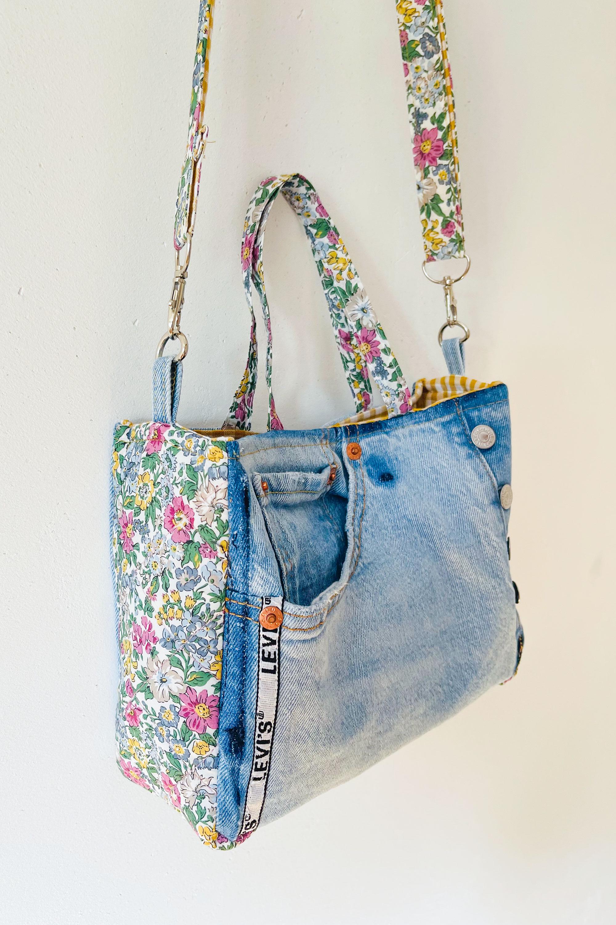 Denim Shoulder Bag PDF Sewing Pattern: Upcycled Jeans Purse Tutorial - Etsy