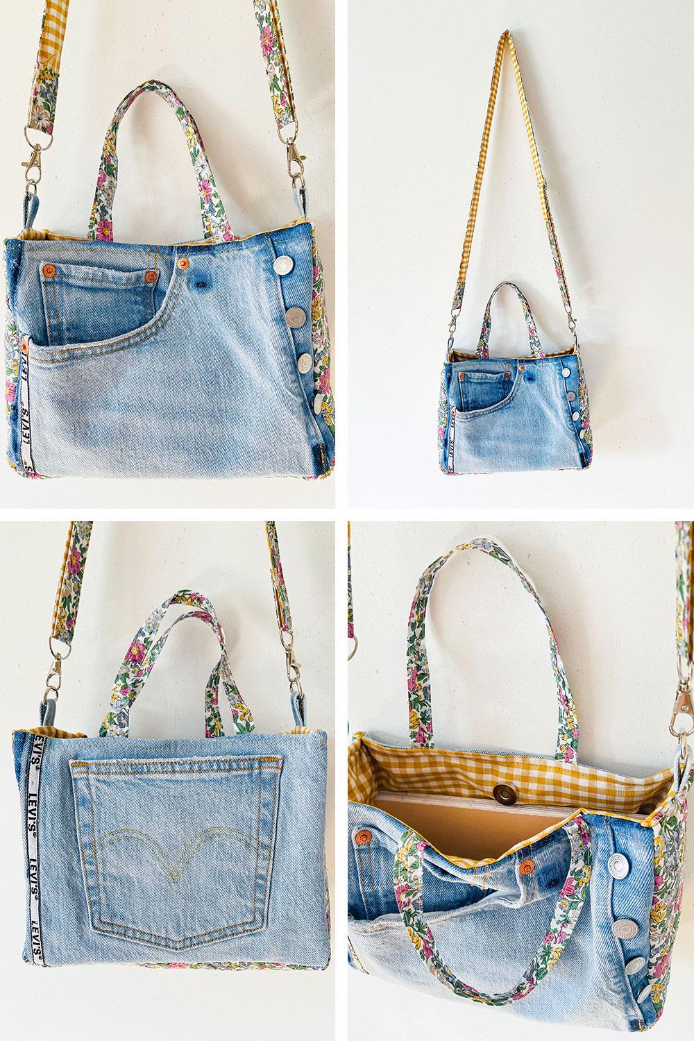 Denim Shoulder Bag PDF Sewing Pattern: Upcycled Jeans Purse Tutorial - Etsy