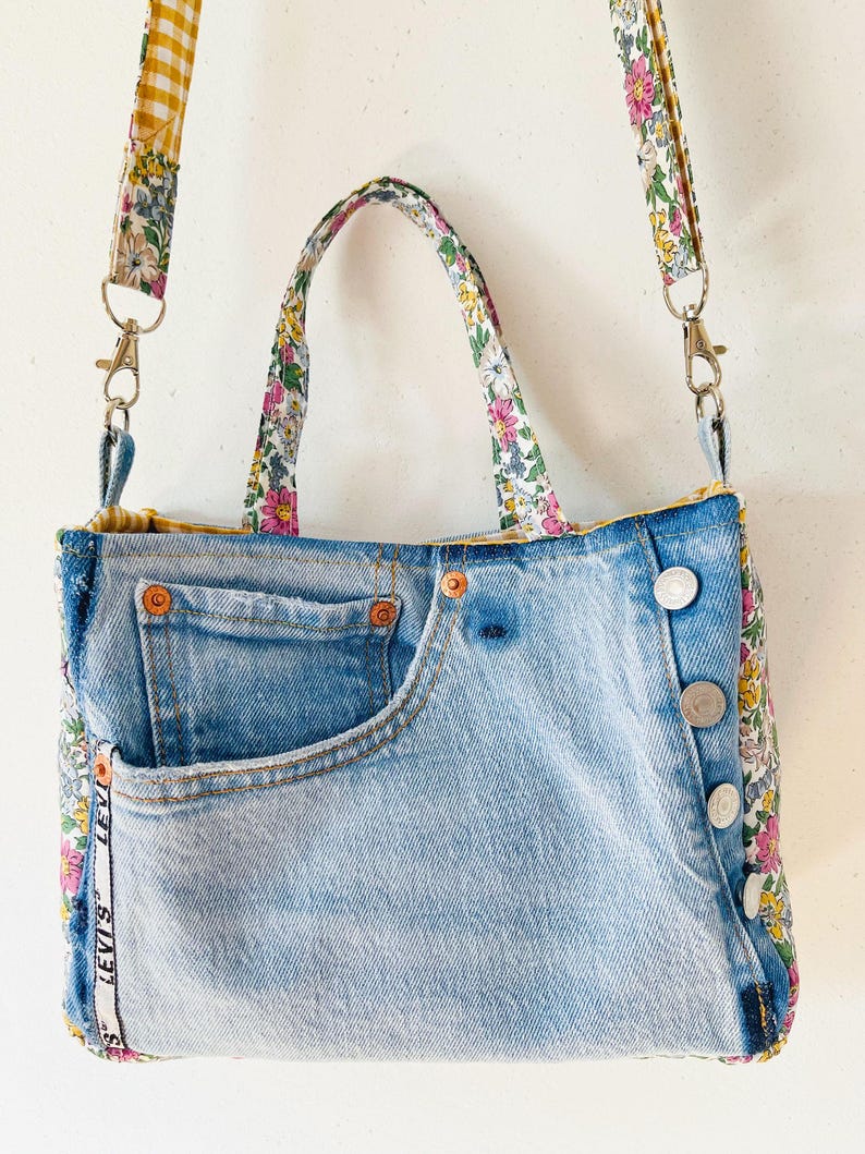 Denim Shoulder Bag PDF Sewing Pattern: Upcycled Jeans Purse Tutorial - Etsy