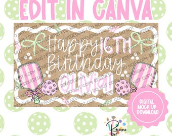 zoete 16 | augurk | verjaardagsbanner | digitale download | canvassjabloon