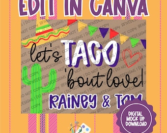 Let's TACO 'bout Love | Canvassjabloon | Digitale download