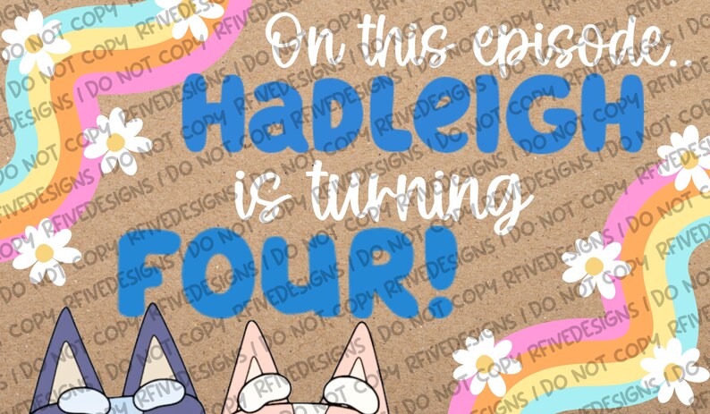 Bluey Inspired Birthday Banner Template | Editable Canva Design ...