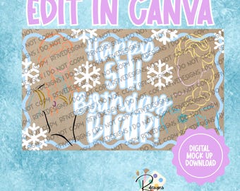 Plantilla de banner Frozen Stencil Sisters / Descarga digital / Edita en Canva