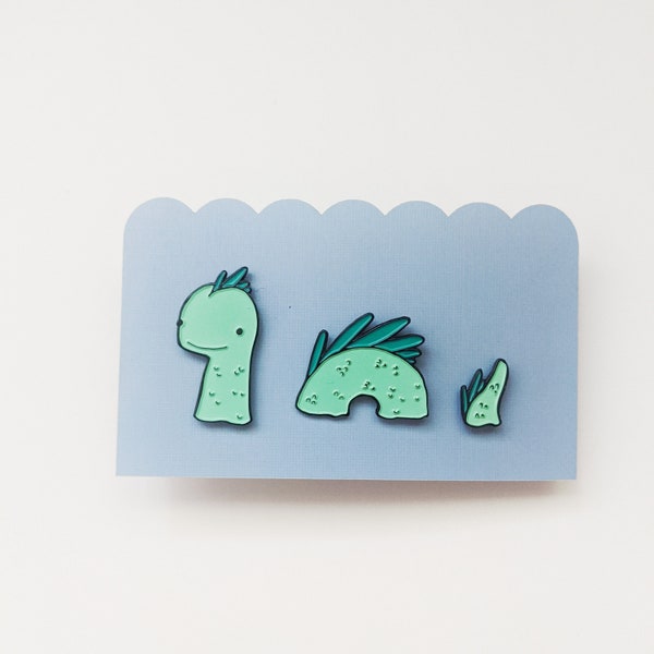 cute nessie sea serpent enamel pin set | soft enamel pin | cryptid pin