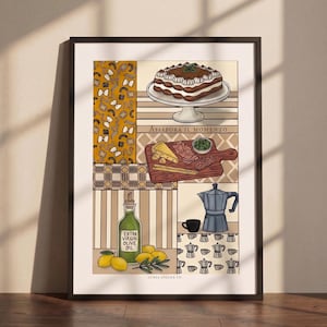Italian Kitchen Wall Art Printable | La Cucina Italiana Food Poster | Mediterranean Home Decor | Digital Download PDF PNG