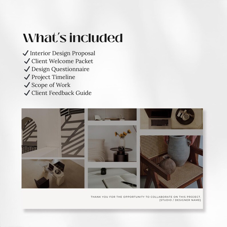 Interior Designer Starter Kit Canva | Client Onboarding & Proposal ...