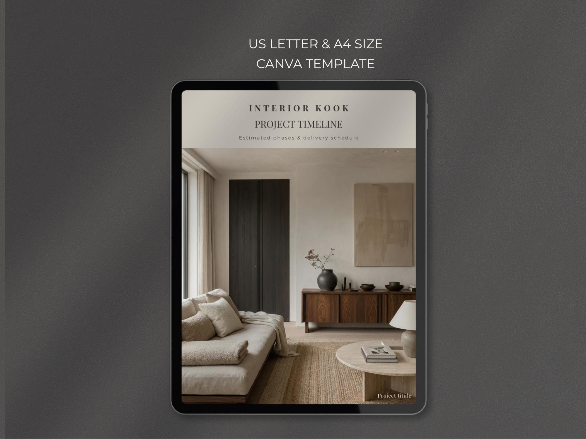 Interior Design Project Timeline Canva Template | Client Workflow ...